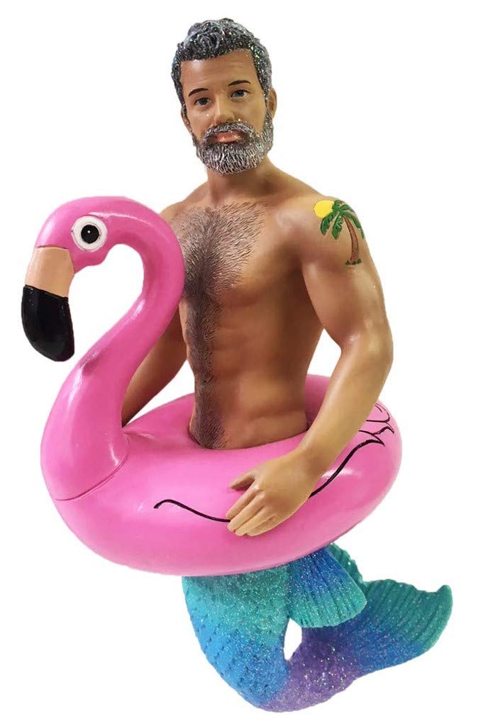 December Diamonds Merman Ornament Flaming Oh! 55-55112 6.5 Inches